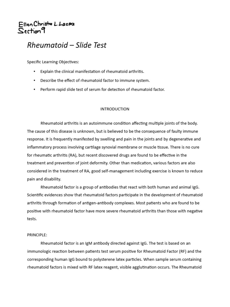 rheumatoid factor | PDF | Rheumatoid Arthritis | Arthritis