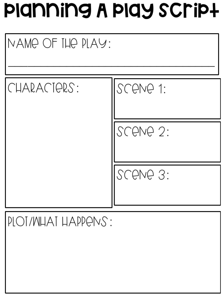 Play Script Planning Template | PDF