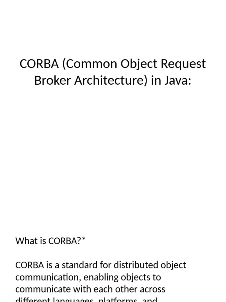 Advanced Java Unit 3 Corba | PDF | Common Object Request Broker ...
