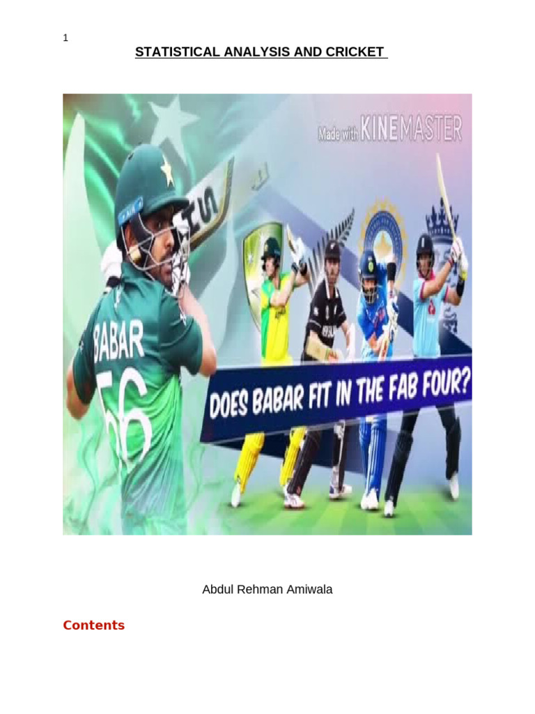 Cricket Statistical Analysis Report | PDF | Quartile | Cricket