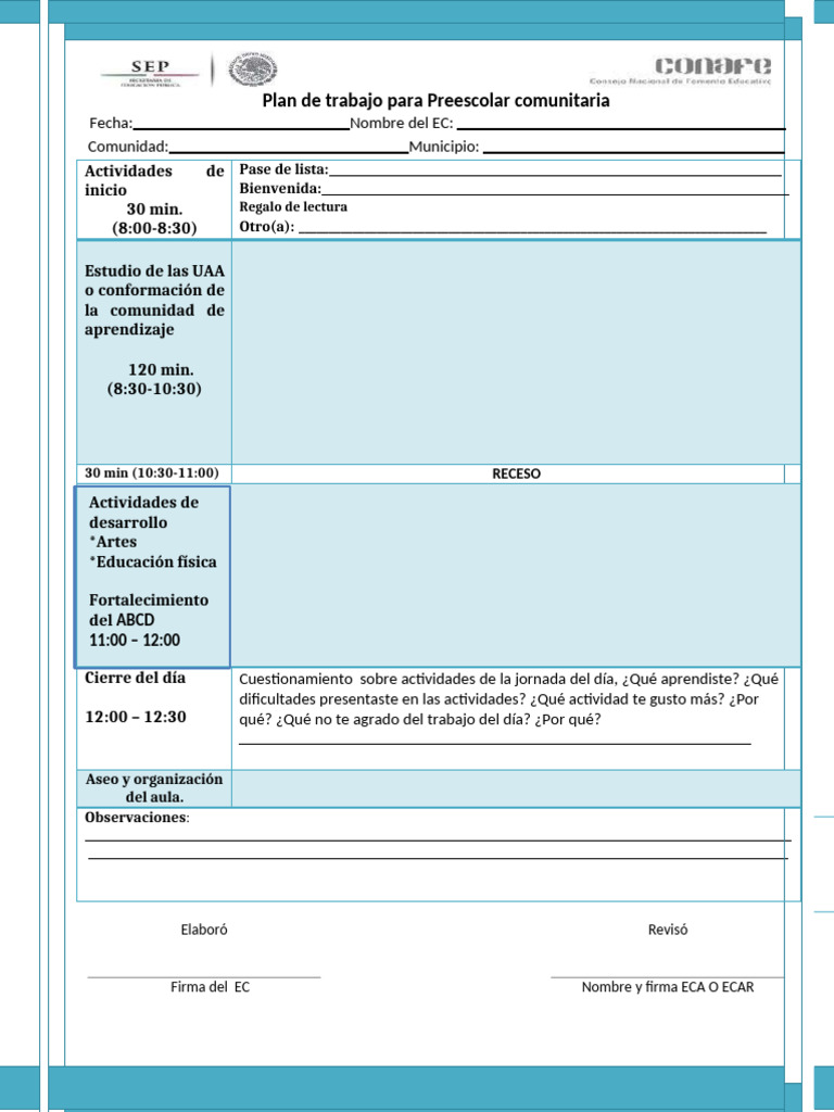 Planeacion Preescolar | PDF | Crecimiento personal y profesional ...
