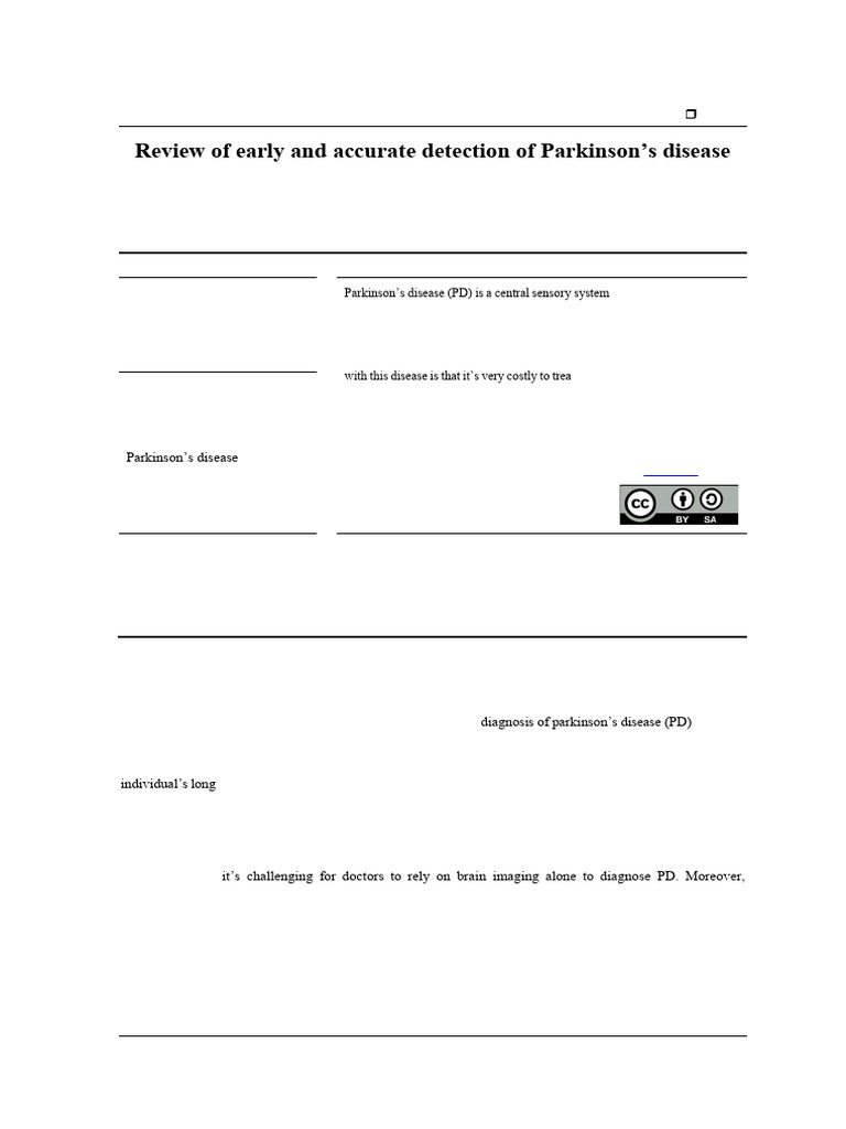 Early Detection of Parkinson's Disease Review | PDF | Machine Learning ...