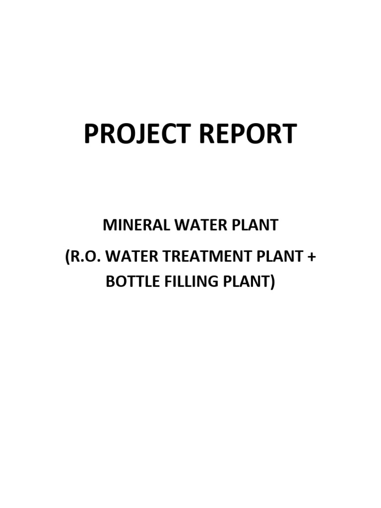 RO Water Treatment Plant Project Report | PDF | Chemistry | Water
