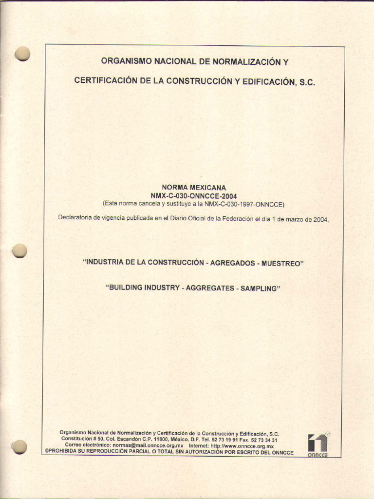 NMX C 030 Onncce 2004 | PDF