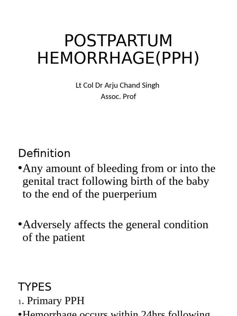 Postpartum Hemorrhage Guide Pdf Childbirth Uterus