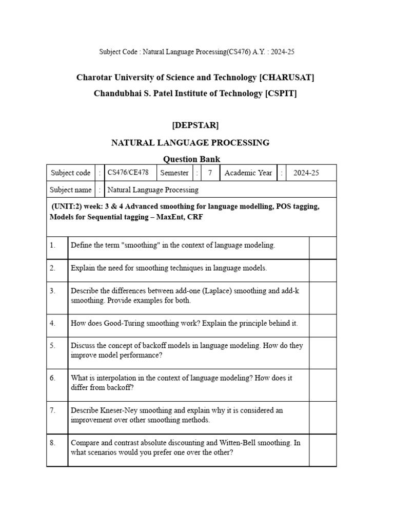Question Bank Week 3&4 | PDF | Learning | Cognition