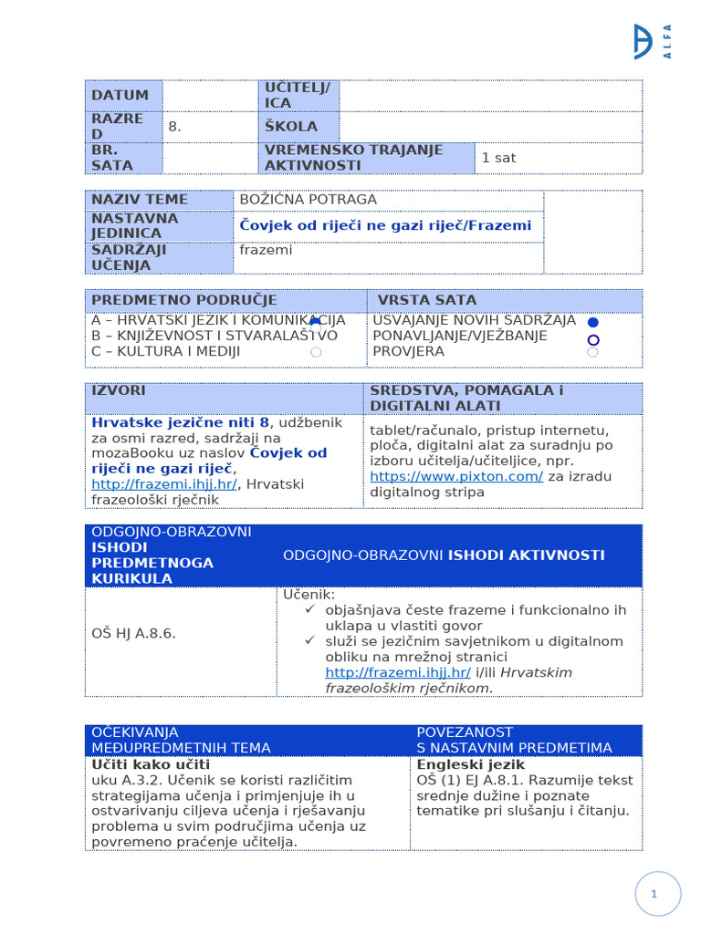 3.6. Čovjek Od Riječi Ne Gazi Riječ - Frazemi | PDF