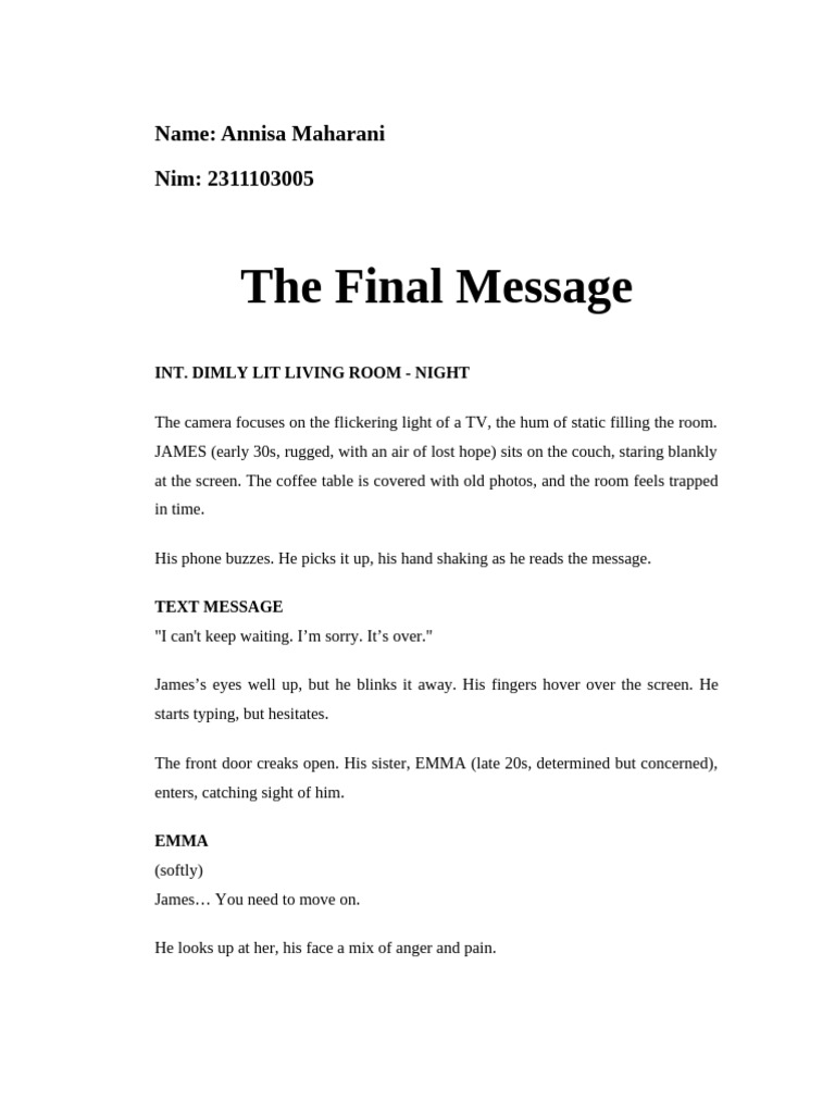 The Final Message: A Heartbreaking Scene | PDF