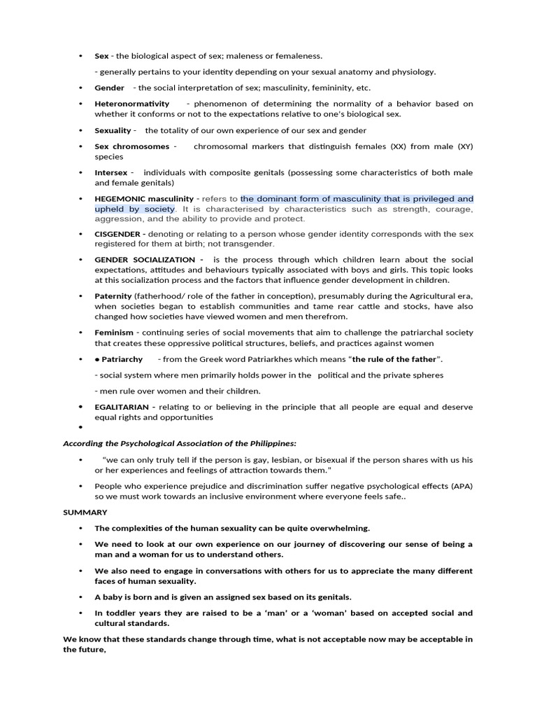 Sex and GENDER | PDF | Gender | Gender Studies
