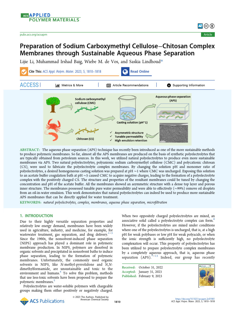 Li Et Al 2023 Preparation of Sodium Carboxymethyl Cellulose Chitosan ...