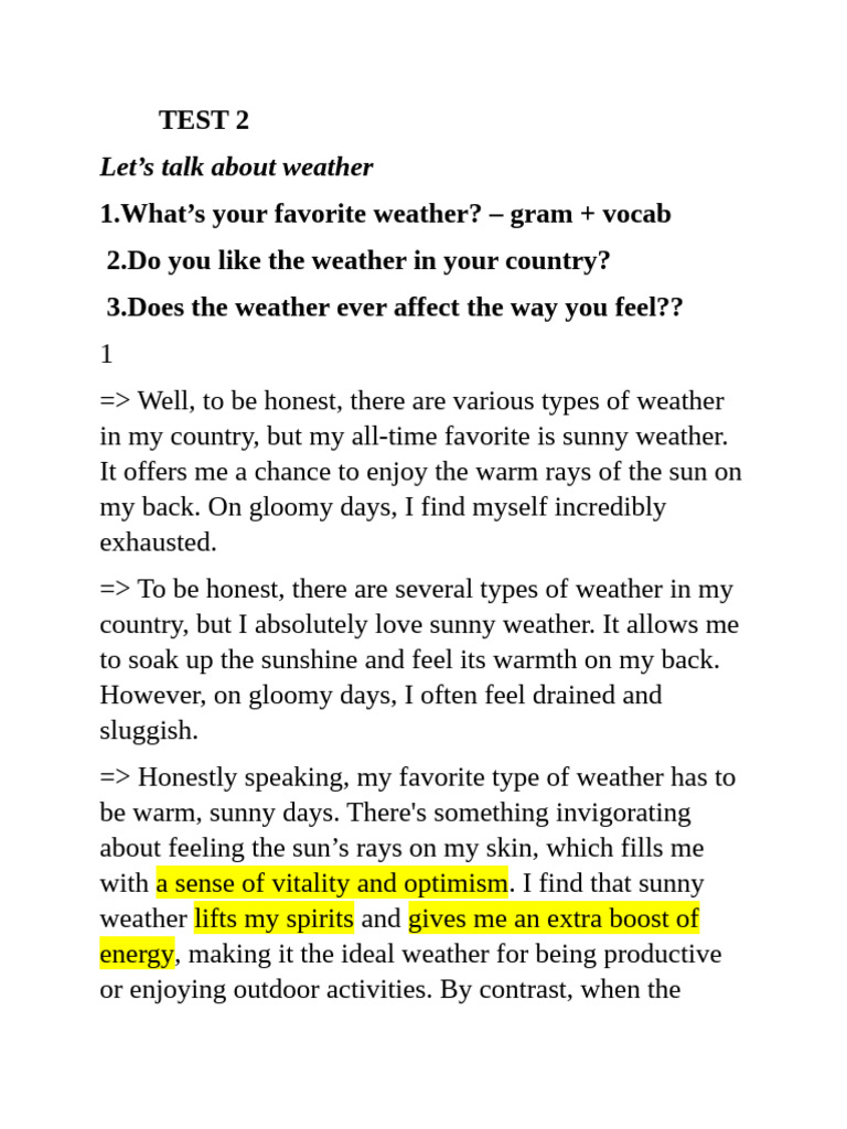 Impact of Weather on Mood and Preference | PDF | Psychology ...