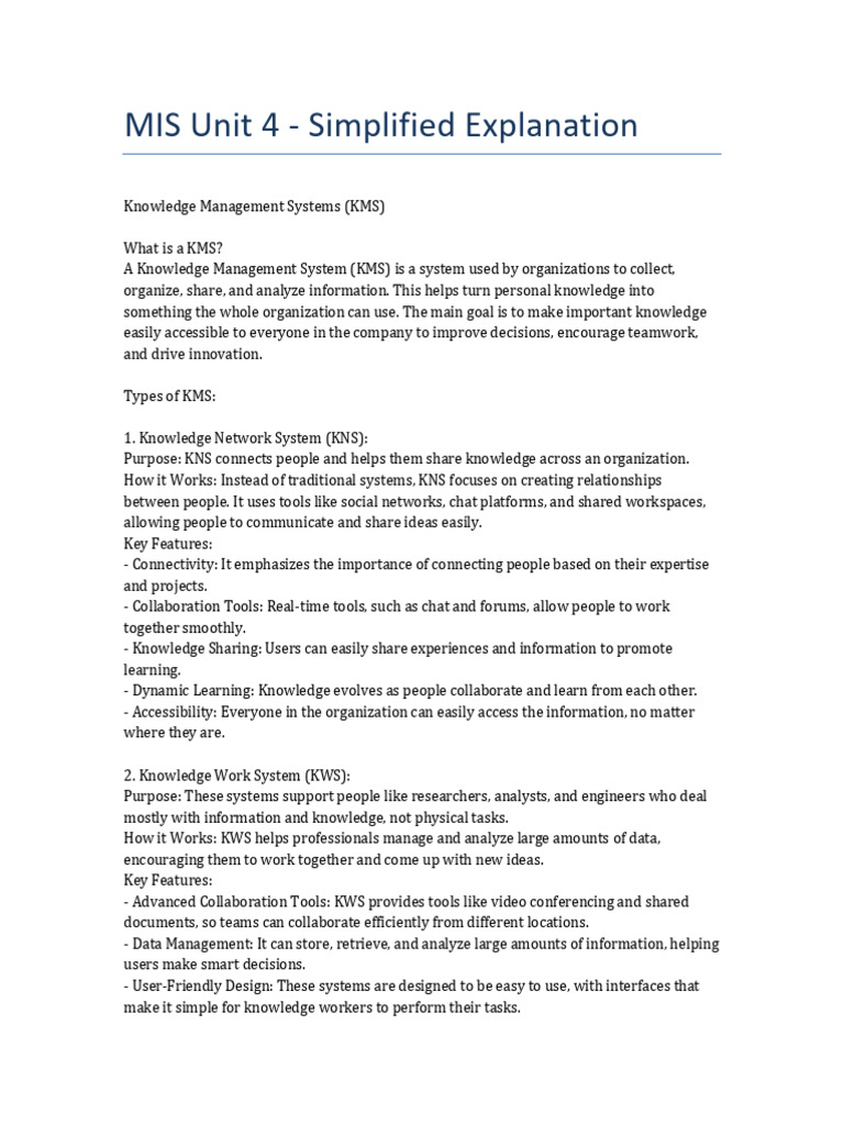 Mis unit 4 explanation pdf artificial intelligence intelligence