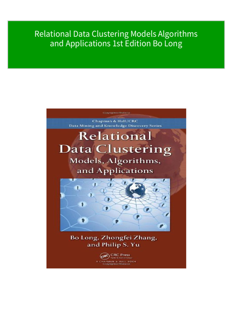 Relational Data Clustering Models Algorithms and Applications 1st ...