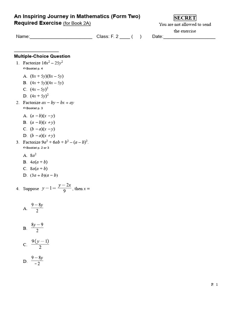 Inspiring Journey in Mathematics 2A | PDF | Area | Mathematics