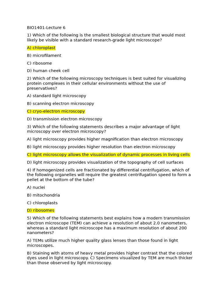 BIO1401 CH 6 | PDF | Cell (Biology) | Endoplasmic Reticulum