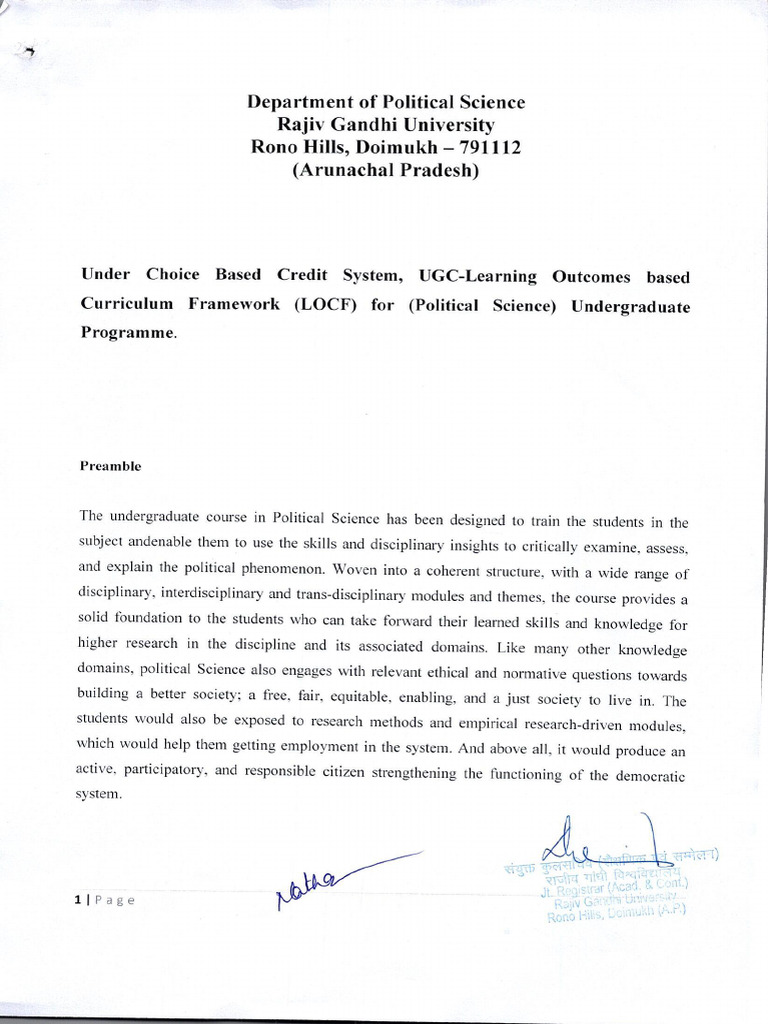 Ug Polsc Syllabus | PDF