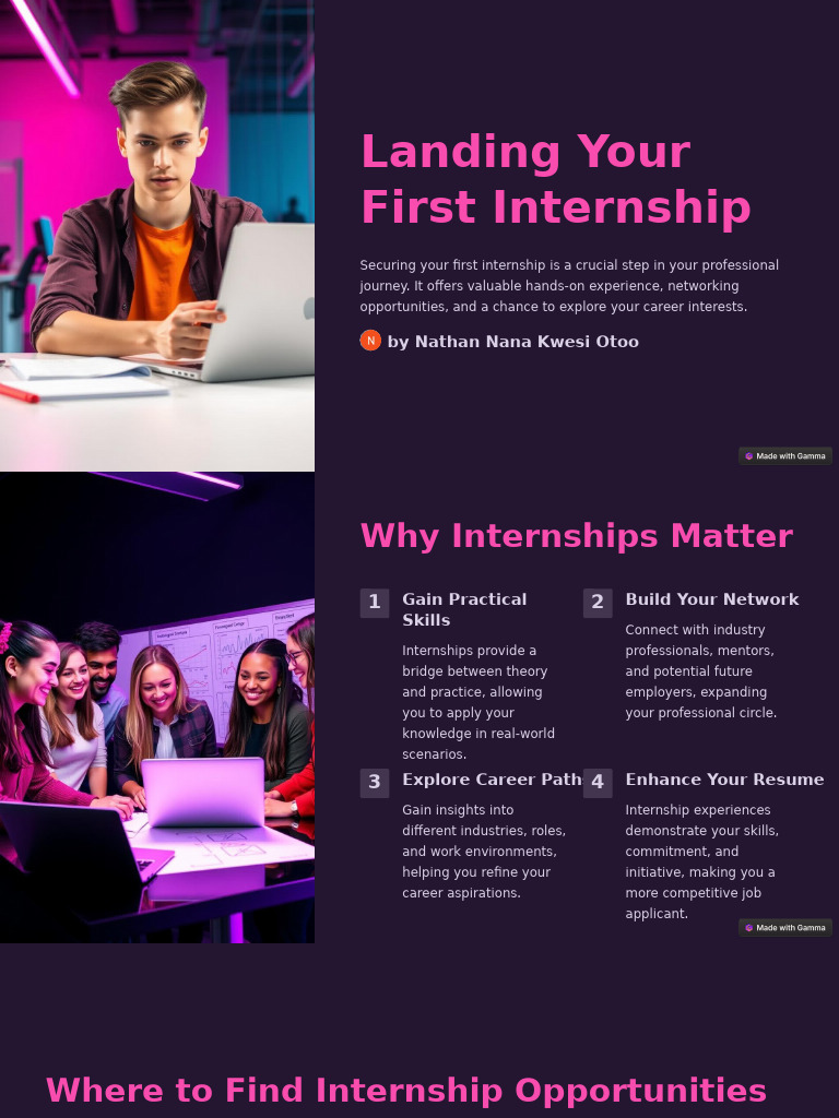 Landing Your First Internship PDF Résumé Mentorship