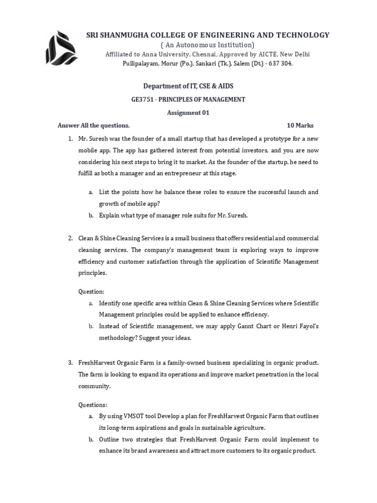 PoM Assignment 01 | PDF | Startup Company | Small Business & Entrepreneurs