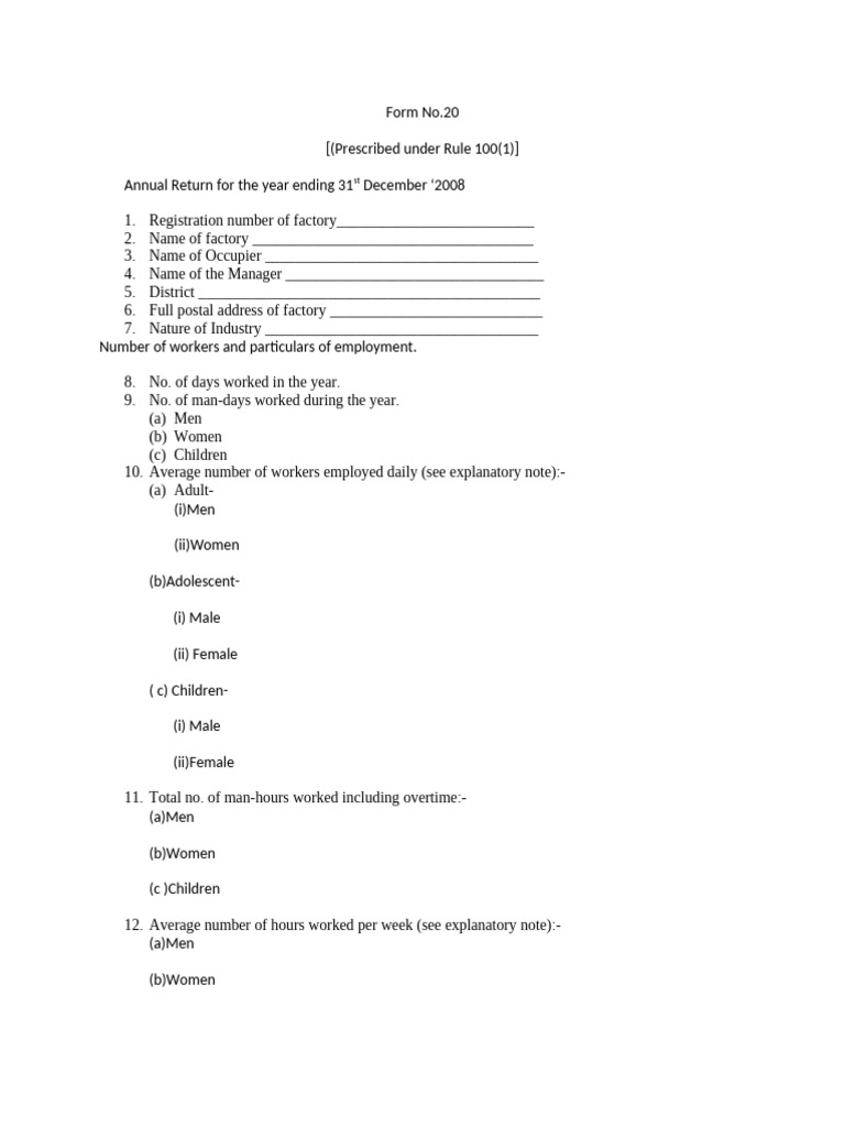 Factory Return Form | PDF | Business Ethics | Industrial Relations