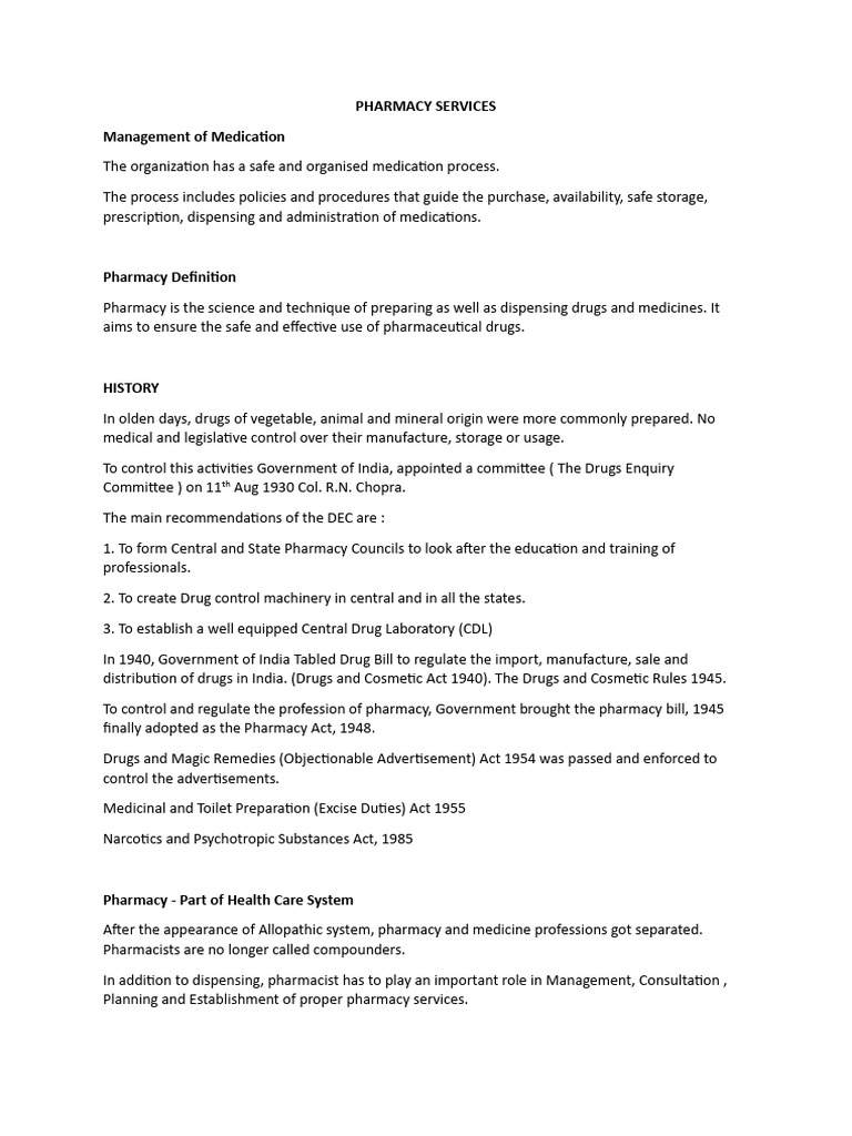 15 overview of pharmacy services pdf pharmacy medical prescription