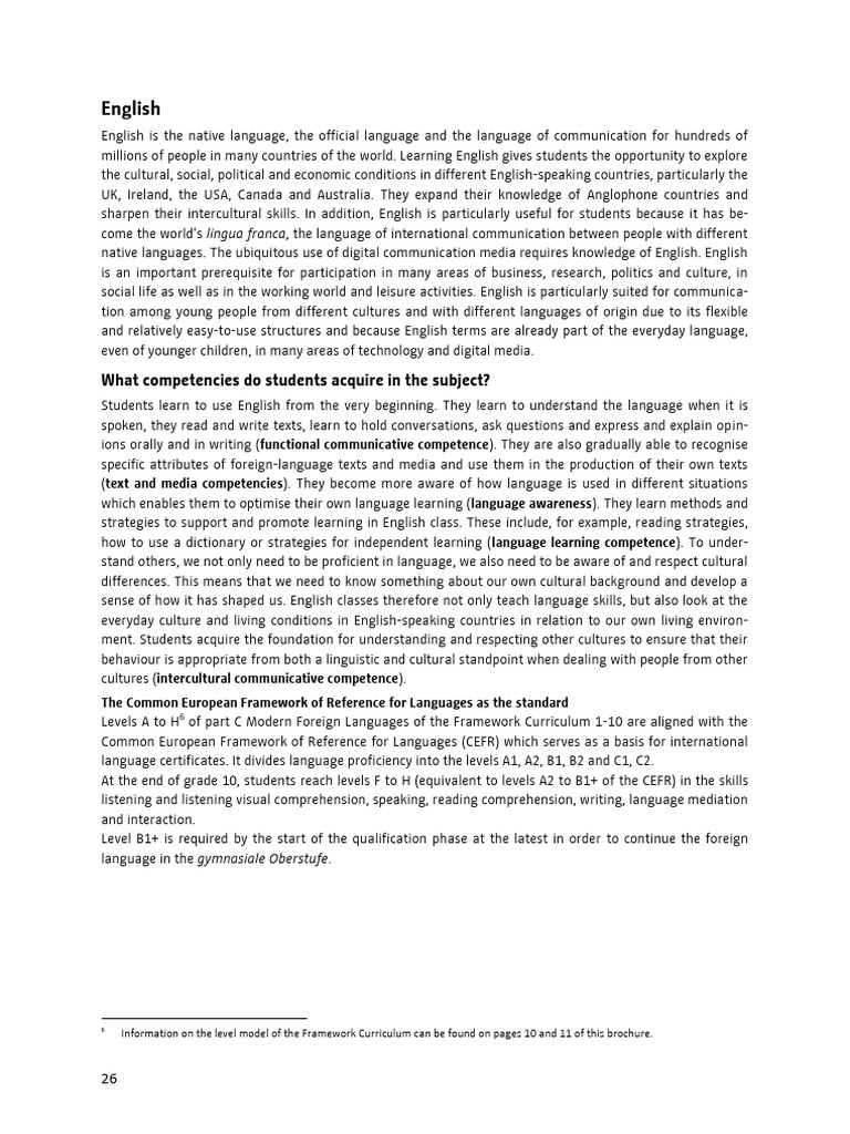 English Language Learning Competencies | PDF | Cognition