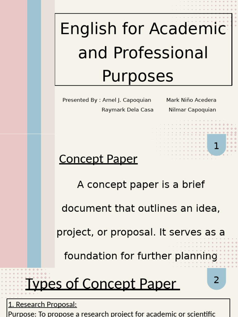 Types of Concept Papers Explained | PDF