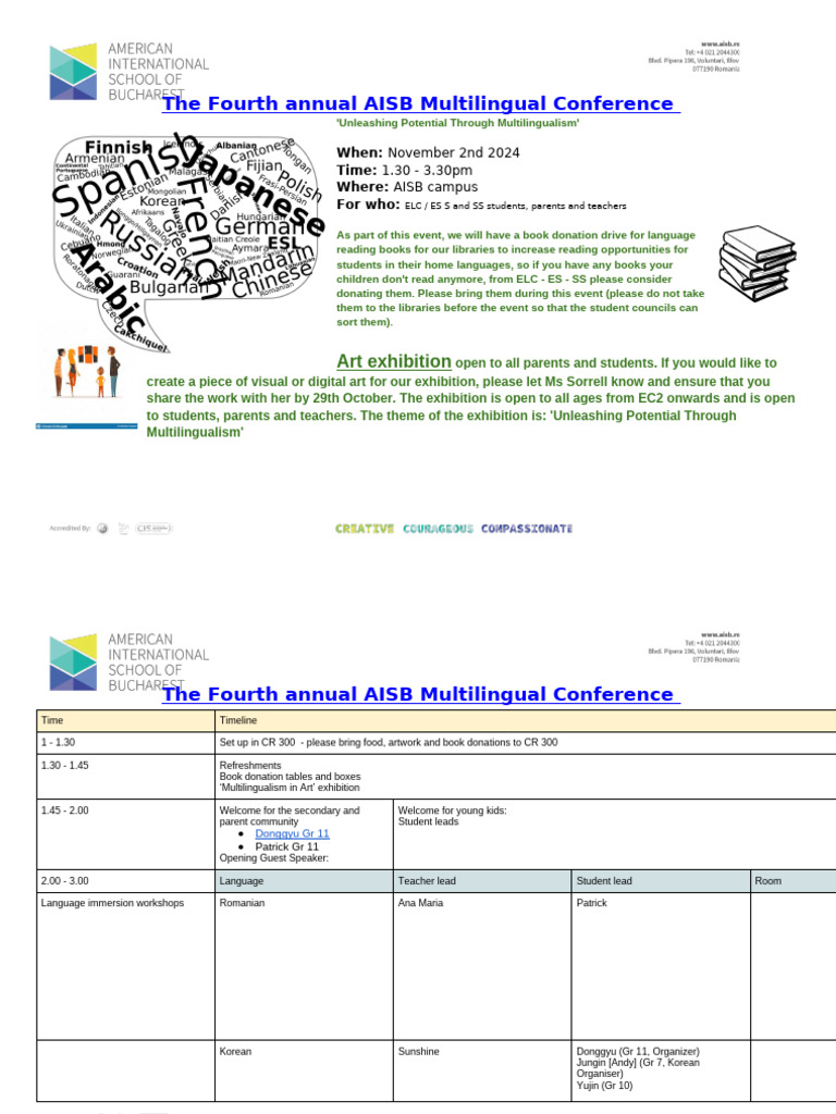 The Fourth Annual AISB Multilingual Conference 2024 | PDF | Linguistics ...