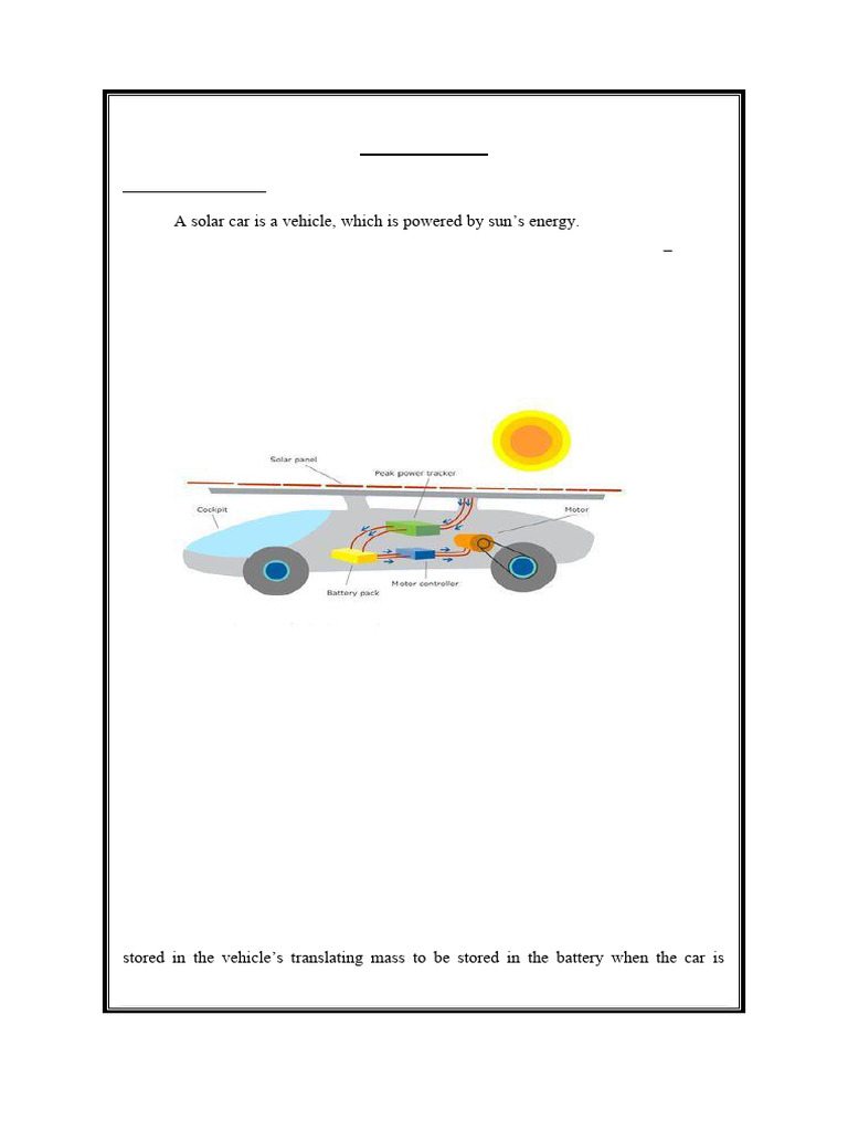 Solar Car Technology Overview | PDF | Electric Motor | Photovoltaics
