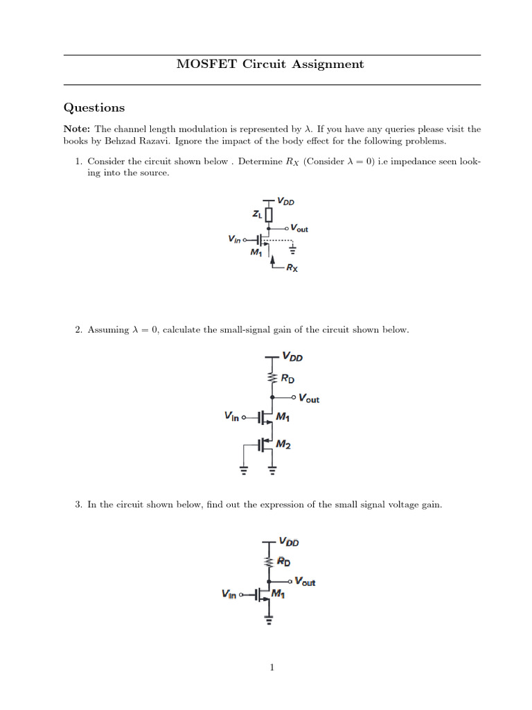 MOSFET Assignment | PDF | Teaching Methods & Materials | Science ...