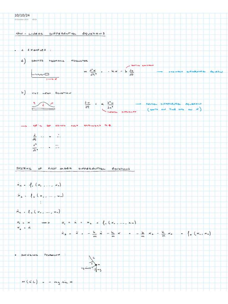 Non Linear Differential Equation and Stability Analysis | PDF