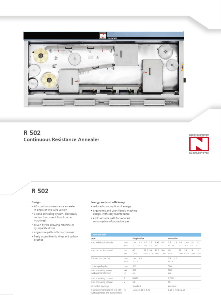 R 502 Continuous Resistance Annealer | PDF | Manufactured Goods ...