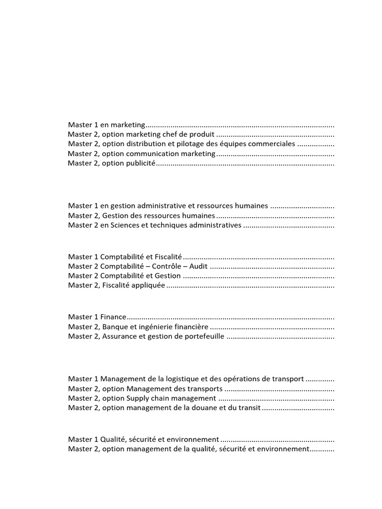 Masters en Gestion des Ressources Humaines | PDF | Logistique ...