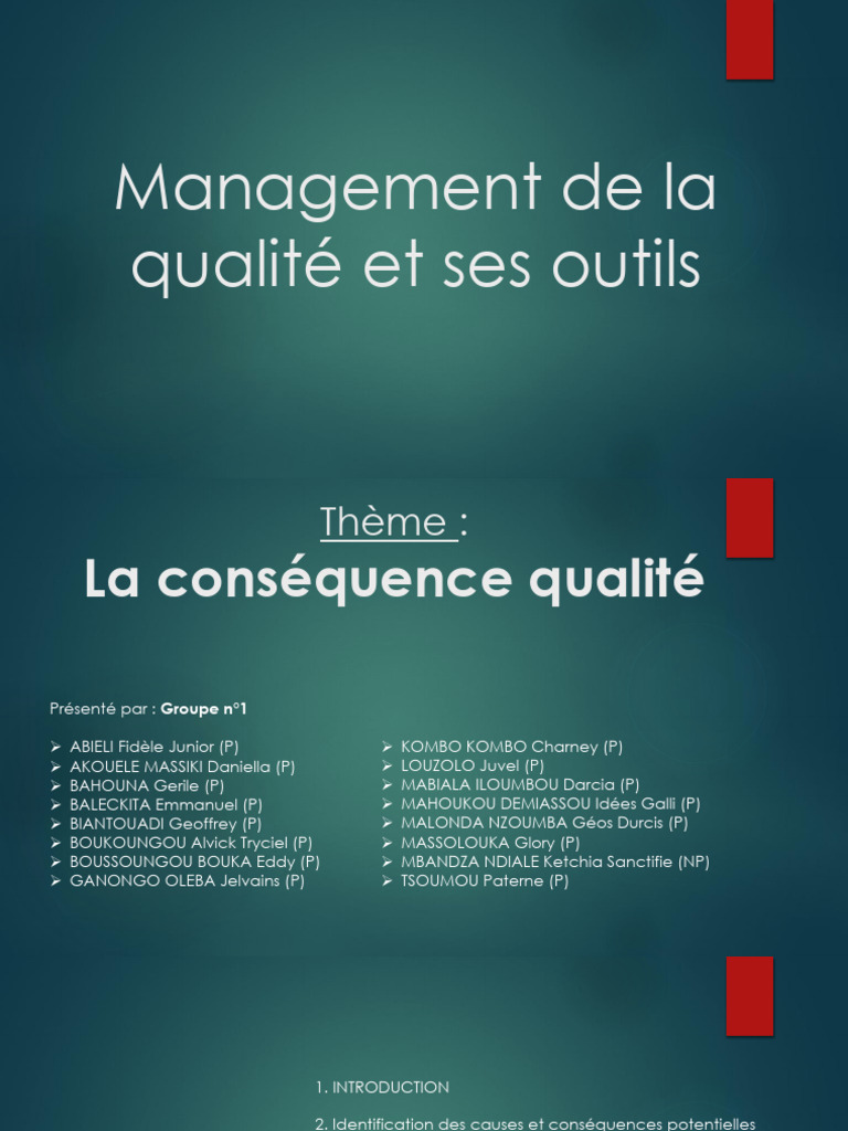 Management de La Qualité Et Ses Outils-2 | PDF | Affaires