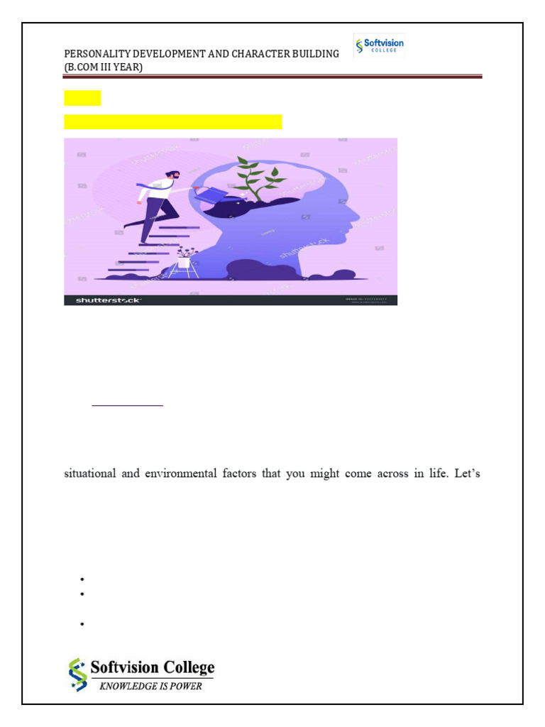 Personality Insights For B Com Students Pdf Self Esteem