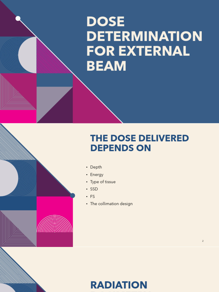 Dose Determination For External Beam | PDF | Dosimetry | Absorbed Dose