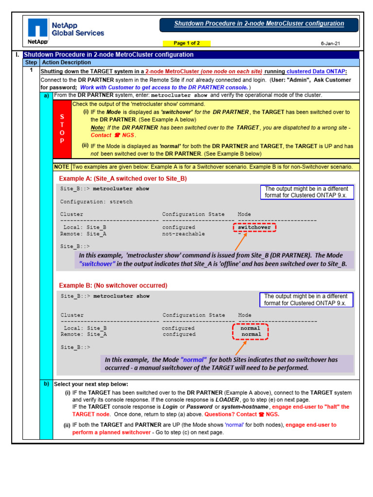 MetroCluster 2-Node Shutdown Guide | PDF | System Software | Computer ...