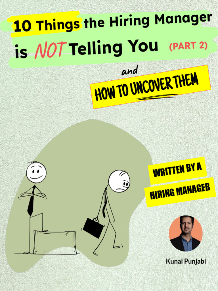 10 Things The Hiring Manager Won't Tell You - PART 2 | PDF | Turnover ...