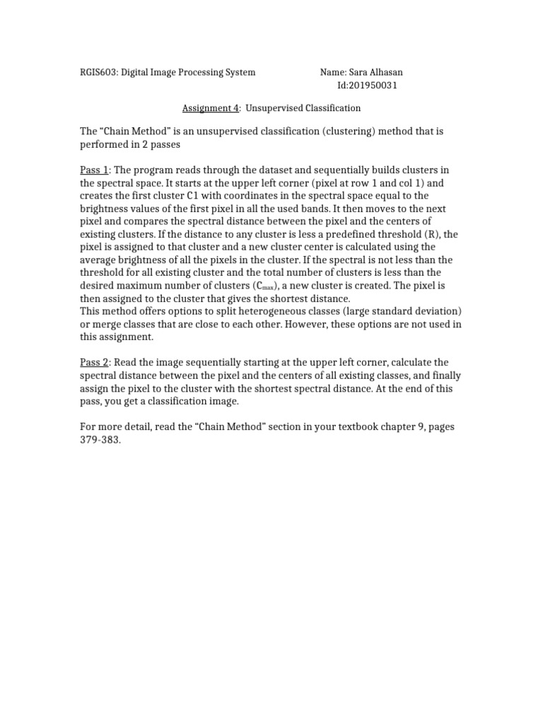 Unsupervised Classification Using Chain Method | PDF | Artificial ...