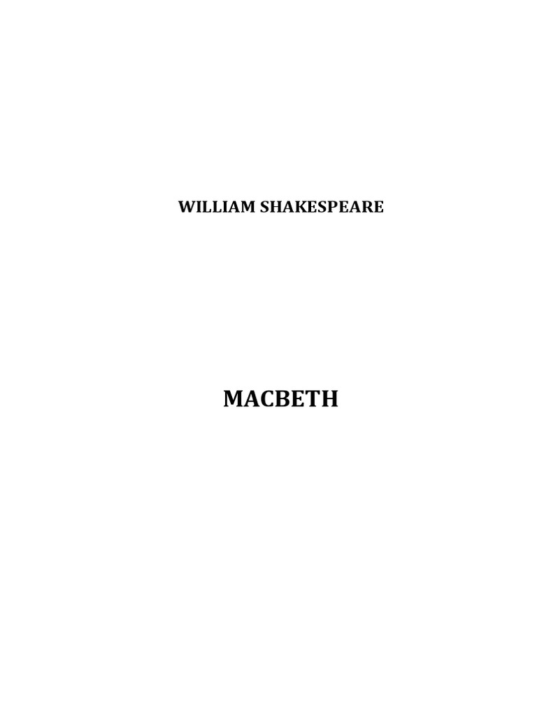 Macbeth - William Shakespeare PDF | PDF | Macbeth