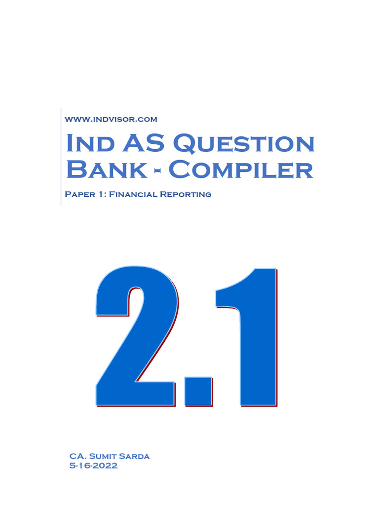 Ind As Question Bank by CA Sumit L. Sarda | PDF | Going Concern | Cost ...