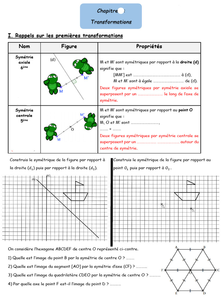 Transformations géométriques et symétries | PDF | Angle | Physique ...