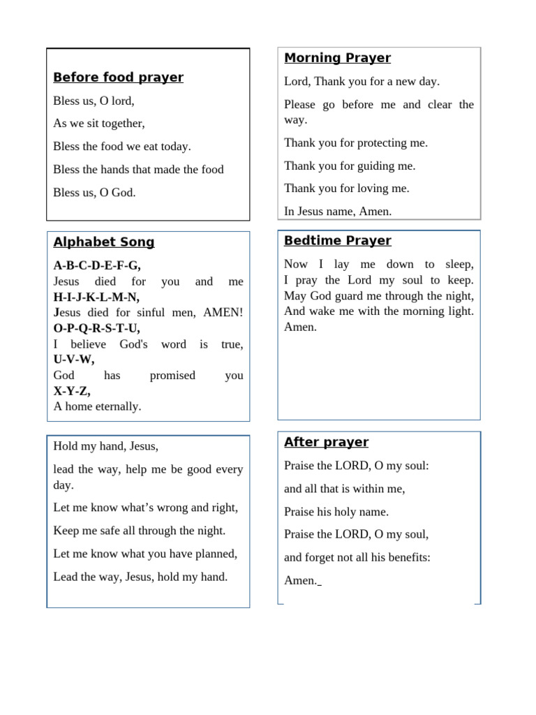 Child Prayer | PDF | Religion & Spirituality