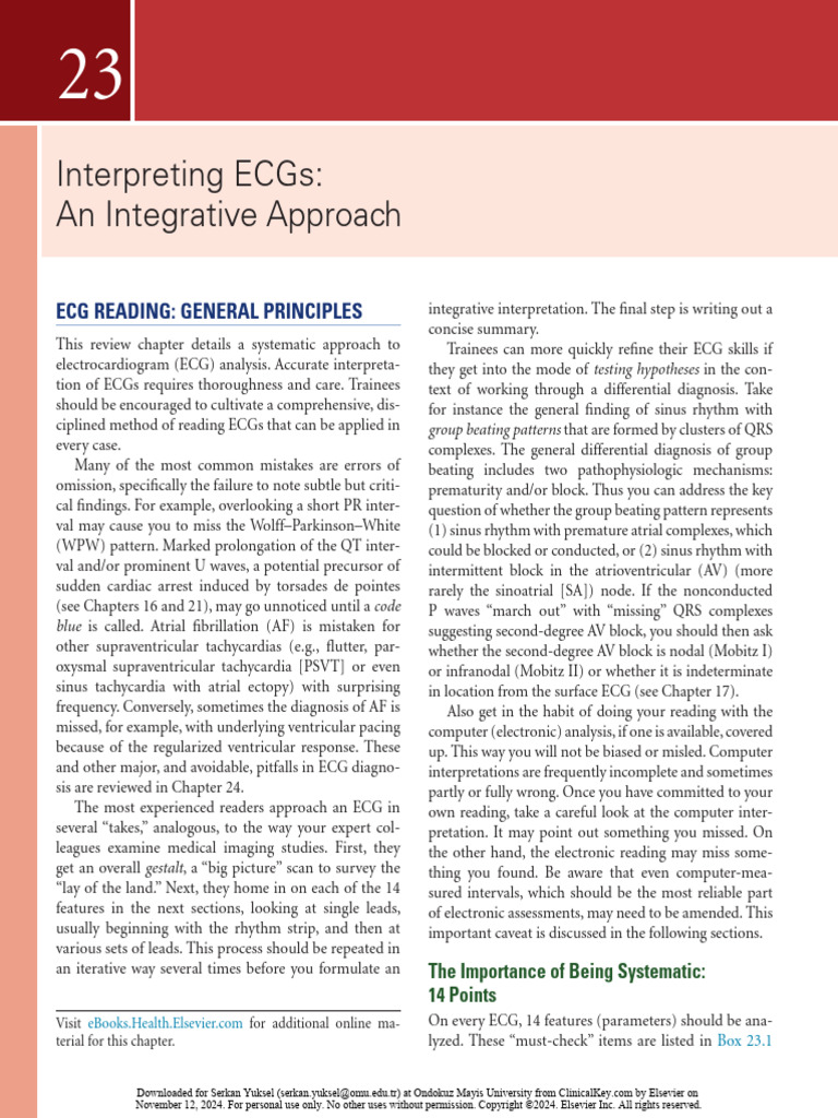 ECG Interpretation | PDF | Electrocardiography | Cardiovascular System