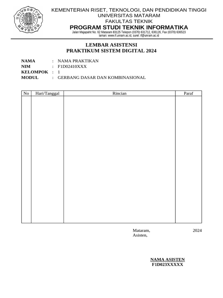 Format Lembar Asistensi Pdf