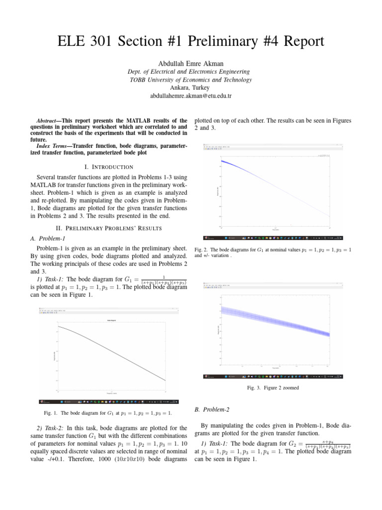 MATLAB Bode Diagram Analysis Report | PDF | Teaching Methods ...