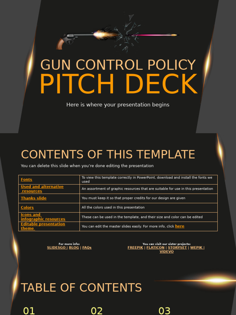 Gun Control Policy Pitch Deck by Slidesgo | PDF | Planets | Jupiter