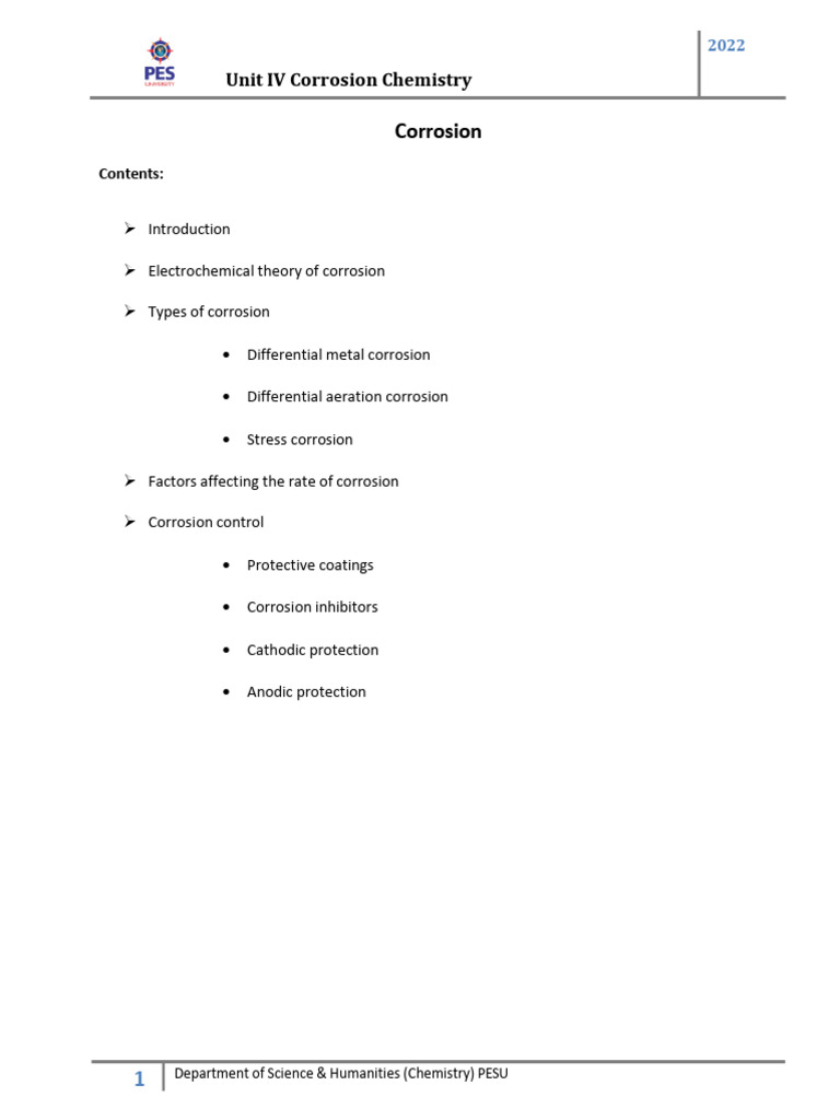 corrosion notes | PDF | Corrosion | Anode