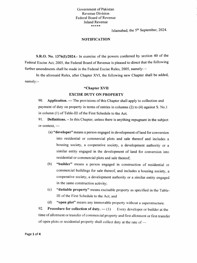 Federal Excise Duty on Property Rules | PDF | Taxes | Taxpayer