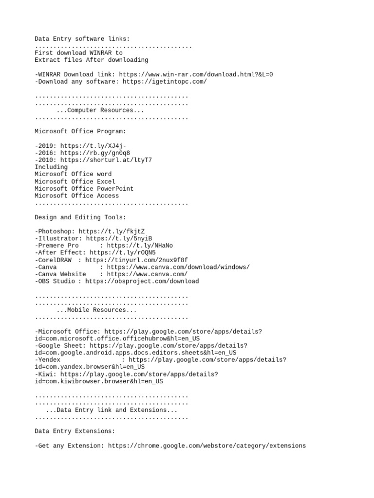 Data entry premium resorces pdf microsoft office microsoft excel