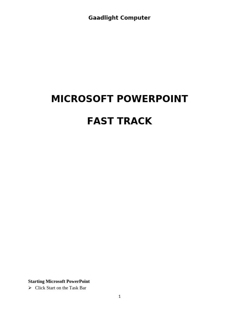 Microsoft PowerPoint Quick Start Guide | PDF | Computer File ...